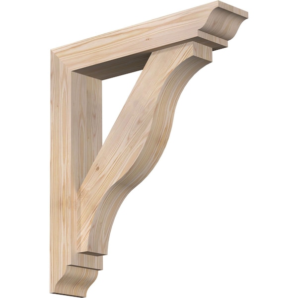 Ekena Millwork Funston Traditional Smooth Bracket w/ Offset Brace, Douglas Fir, 5 1/2"W x 26"D x 30"H BKT0604X26X30FST01SDF - main